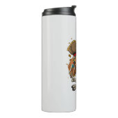 Beagle Dog Pirate Jolly Roger Flag Thermosbeker (Gedraaid links)