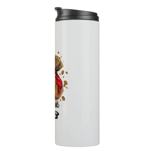 Beagle Dog Pirate Jolly Roger Flag Thermosbeker (Geroteerd rechts)