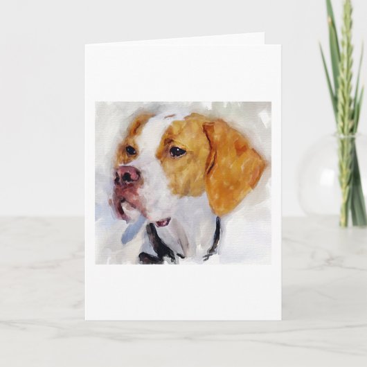 Beagle Dog Portrait Blank Wenskaart Kaart (Voorkant)