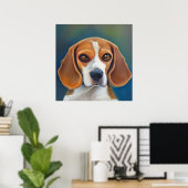 Beagle - Dog Portrait Poster (Thuiskantoor)