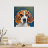 Beagle - Dog Portrait Poster (Keuken)