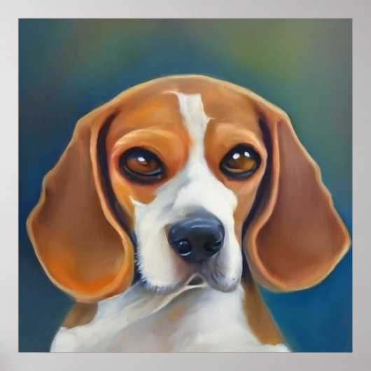 Beagle - Dog Portrait Poster (Voorkant)