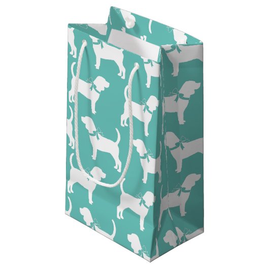 Beagle Dog Puppy Klein Cadeauzakje (Voorkant Gekanteld)