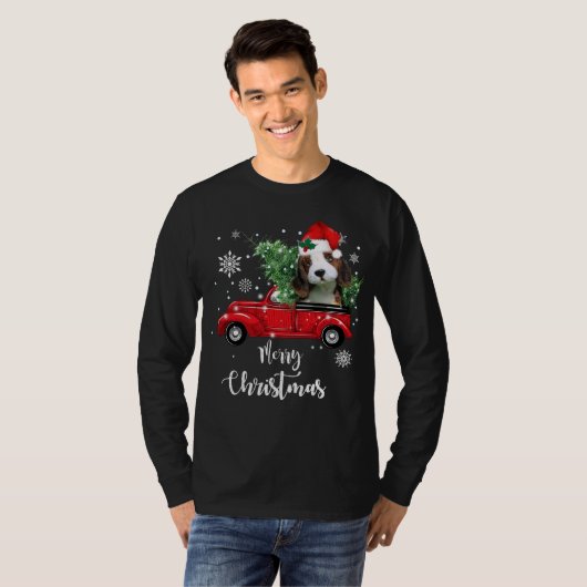 Beagle Dog Puppy Ride Rode Vrachtwagen Kerstmis Py T-shirt (Voorkant volledig)