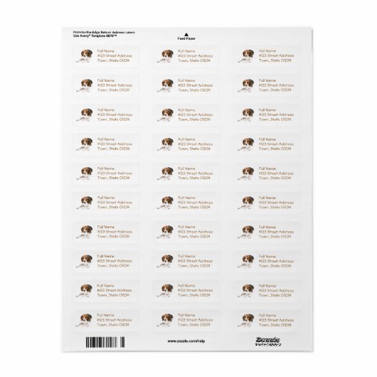 Beagle Dog Retouradres Mailing Label (Full Sheet)