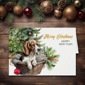 Beagle Dog Rieten Mand Kerstboom