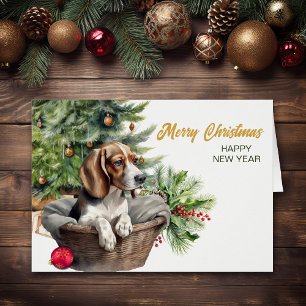 Beagle Dog Rieten Mand Kerstboom