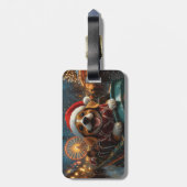 Beagle Dog Roller Coaster Kerstmis Bagagelabel (Achterkant verticaal)