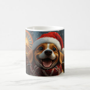 Beagle Dog Roller Coaster Kerstmis Koffiemok