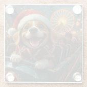 Beagle Dog Roller Onderzetter Kerst (Achterkant)