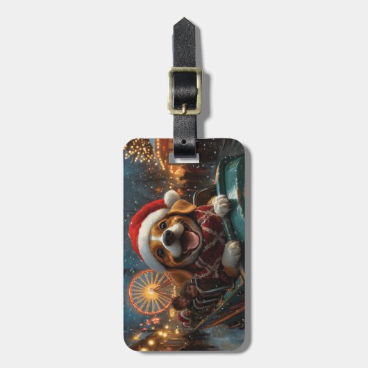 Beagle Dog Roller Onderzetter Kerst Bagagelabel (Voorkant verticaal)