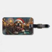 Beagle Dog Roller Onderzetter Kerst Bagagelabel (Achterkant horizontaal)