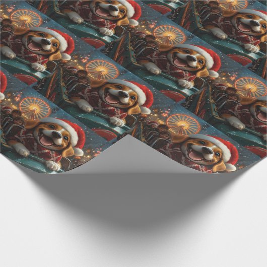 Beagle Dog Roller Onderzetter Kerst Cadeaupapier (Hoek)