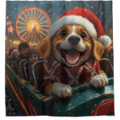 Beagle Dog Roller Onderzetter Kerst Douchegordijn (Voorkant)