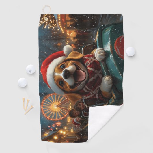 Beagle Dog Roller Onderzetter Kerst Golfhanddoek (Insitu)