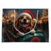 Beagle Dog Roller Onderzetter Kerst Groot Cadeauzakje (Voorkant)