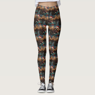 Beagle Dog Roller Onderzetter Kerst Leggings