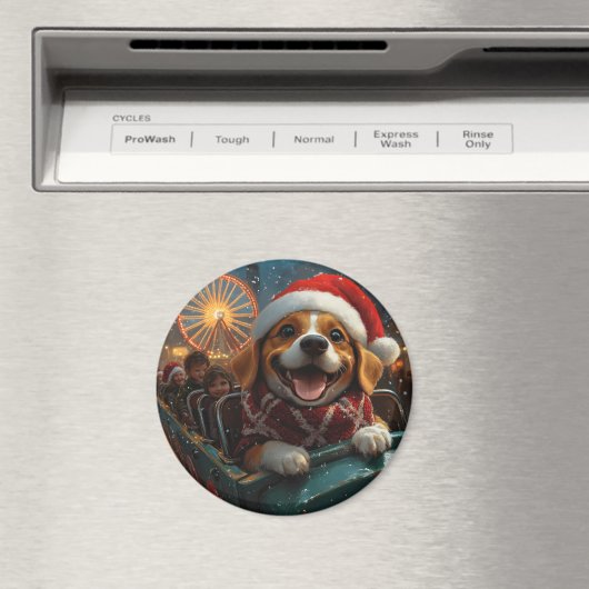 Beagle Dog Roller Onderzetter Kerst Magneet (Insitu (Vaatwasser))