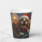 Beagle Dog Roller Onderzetter Kerst Papieren Bekers (Achterkant)