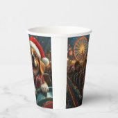 Beagle Dog Roller Onderzetter Kerst Papieren Bekers (Rechts)