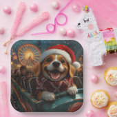 Beagle Dog Roller Onderzetter Kerst Papieren Bordje (Feest)