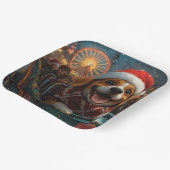 Beagle Dog Roller Onderzetter Kerst Papieren Bordje (Gebogen)