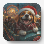 Beagle Dog Roller Onderzetter Kerst Papieren Bordje (Voorkant)