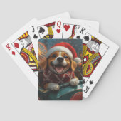 Beagle Dog Roller Onderzetter Kerst Pokerkaarten (Achterkant)