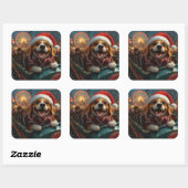 Beagle Dog Roller Onderzetter Kerst Vierkante Sticker (Vel)