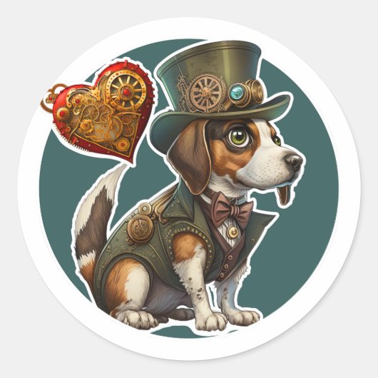 Beagle Dog Ronde Sticker (Voorkant)