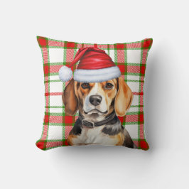Beagle Dog Rood Groen Vakantie Plaid Kerstmis Kussen