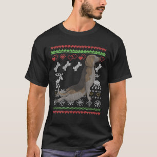 Beagle Dog Santa Claus Ugly kerstpattern X-Ma T-shirt