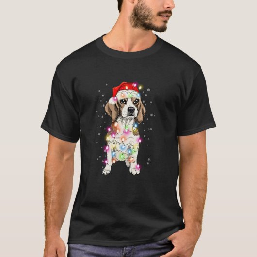 Beagle Dog Santa Clause Pet Kerstmis T-shirt (Voorkant)