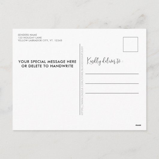 Beagle Dog Santa Festive Tree kerst Feestdagenkaart (Achterkant)