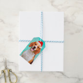 Beagle Dog Santa Hat Portret Cadeaulabel (Met Touw)
