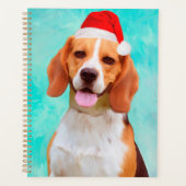 Beagle Dog Santa Hat Portret Planner (Voorkant)