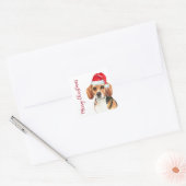 Beagle Dog Santa Schattige Vrolijk Kerstfeest Vierkante Sticker (Envelop)