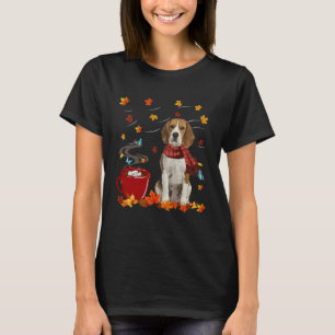 Beagle Dog Scarf Herfst Chocolate Autumn T-shirt