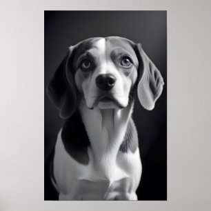 Beagle Dog Schattig Schattige Pet Portrait Art Pos Poster