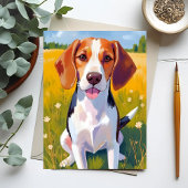 Beagle Dog Schilderen Briefkaart