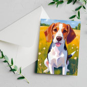 Beagle Dog Schilderen Briefkaart