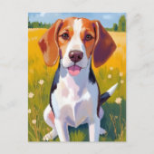 Beagle Dog Schilderen Briefkaart (Voorkant)
