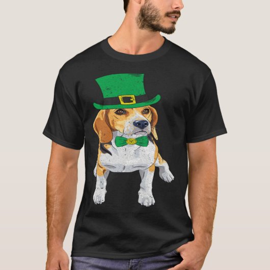 Beagle Dog Shamrock St Patrick s Day Saint Paddy s T-shirt (Voorkant)