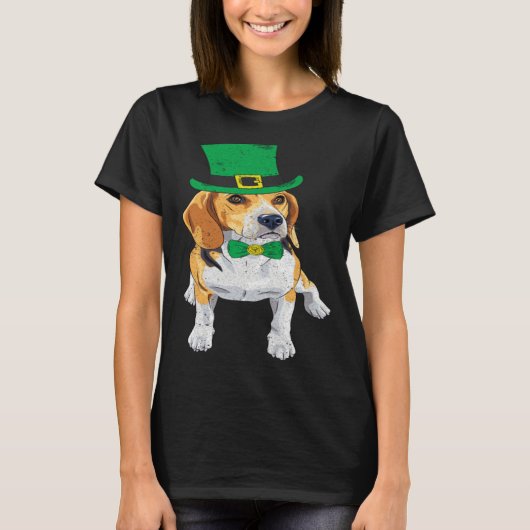 Beagle Dog Shamrock St Patrick s Day Saint Paddy s T-shirt (Voorkant)