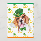 Beagle Dog Shamrock St. Patricks Day Feestdagenkaart (Voorkant)