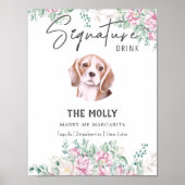 Beagle Dog Signature Drink Teken Poster (Voorkant)