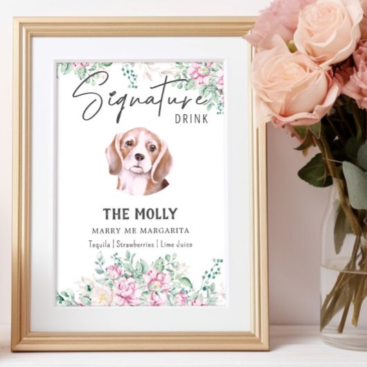 Beagle Dog Signature Drink Teken Poster