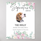 Beagle Dog Signature Drink Teken Poster (Voorkant)