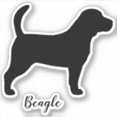 Beagle Dog Silhouet Cool Canine Vinyl Sticker (Voorkant)