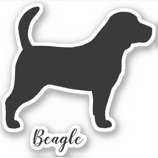 Beagle Dog Silhouet Cool Canine Vinyl Sticker (Voorkant)